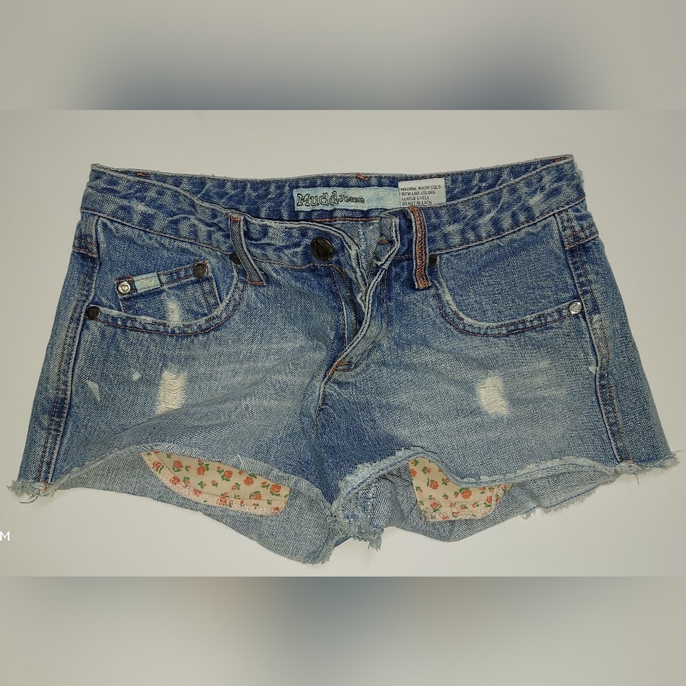 (4 for $20) Mudd Denim Jean Shorts Size  1 Distressed Cutoff